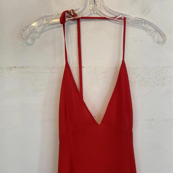 HELLO MOLLY red where sparks fly lace trim maxi dress sz 4 - Picture 7 of 7